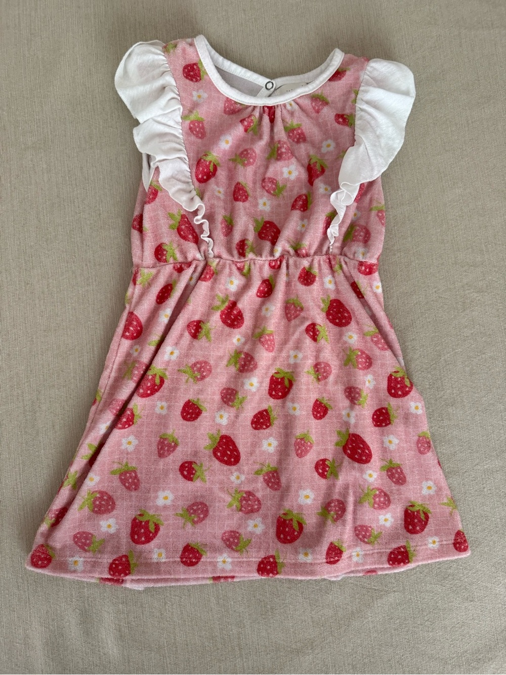 Miki Miette Strawberry Ruffled Swim Coverup Dress